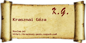 Krasznai Géza névjegykártya