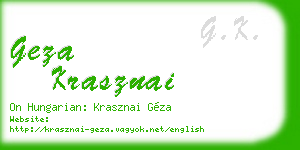 geza krasznai business card